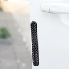 Fibra de carbono de fibra de carbono material de PC puerta de coche negro tira anticolisión invisible alta dureza auto puerta adhesivo anticolisión pegamento 4pcs montado details Picture